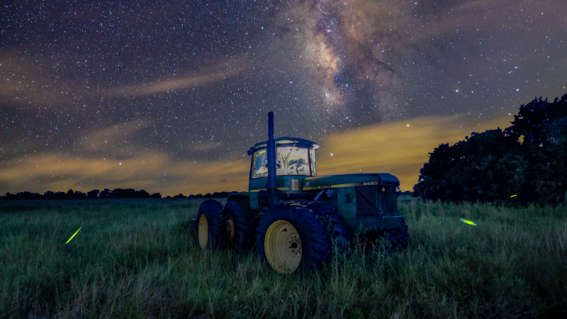 Meteors and Fireflies over the Prairie